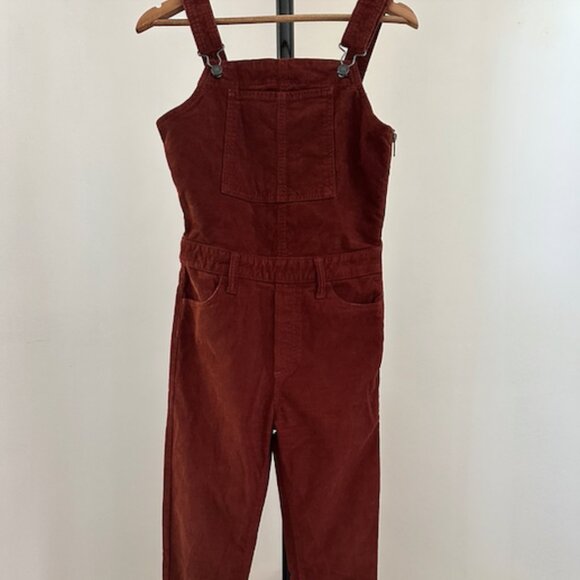Lucky Brand Corduroy Flare Leg Retro Slim Fit Overalls - Picture 3 of 5